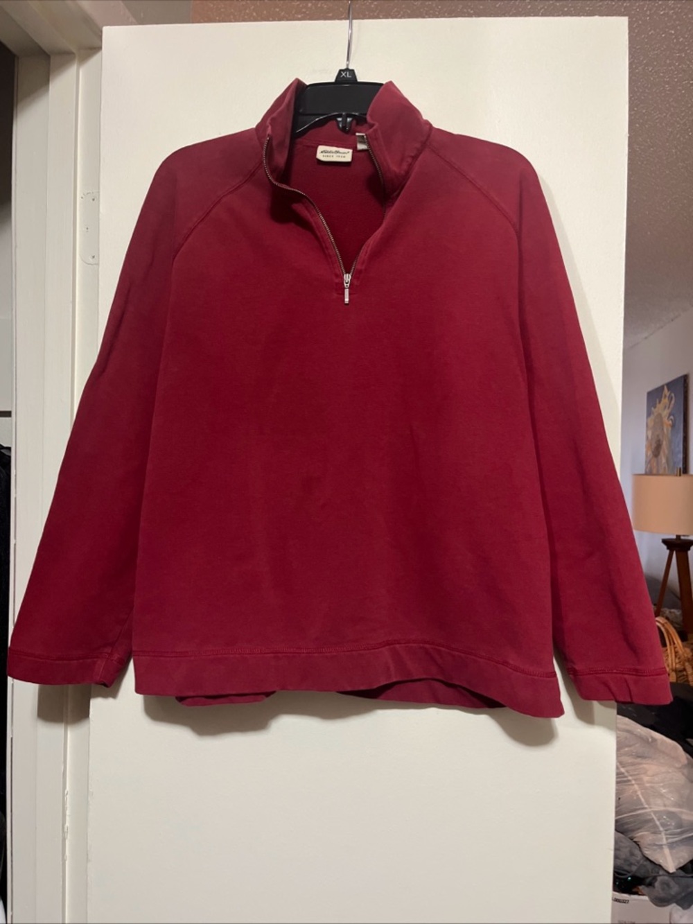 Eddie Bauer Men's Zip-Up Sweater - Deep Red